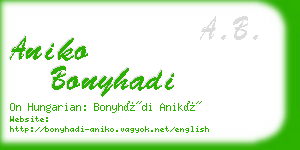 aniko bonyhadi business card